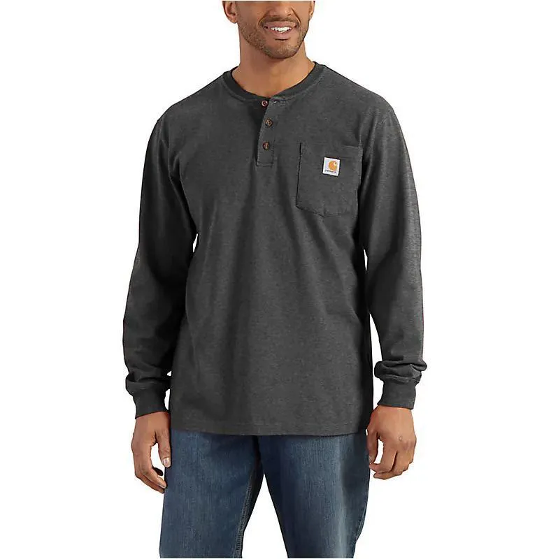 Carhartt Men's Loose Fit Heavyweight Long Sleeve Henley Pocket T-Shirt