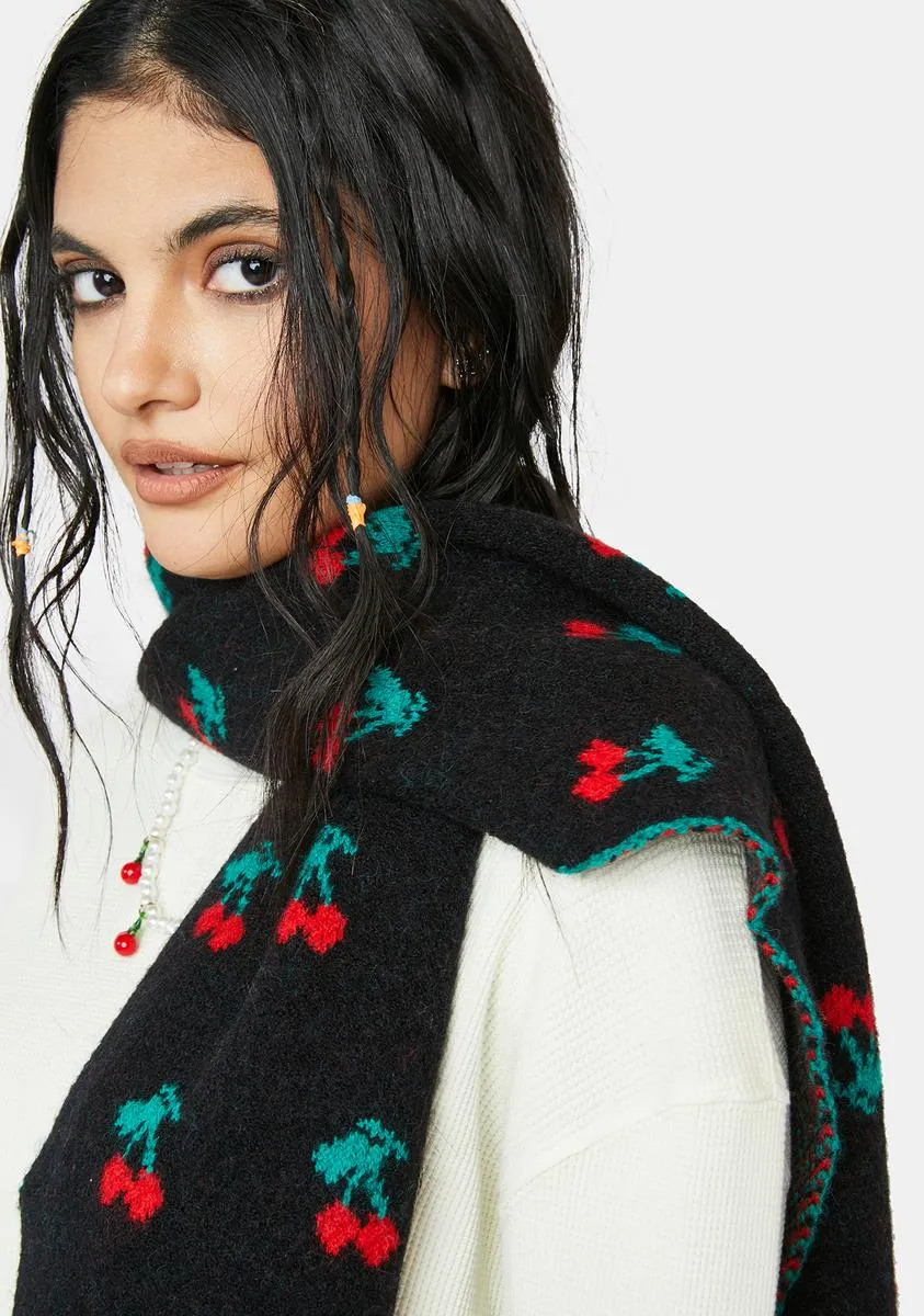 Cherry Baby Knit Scarf