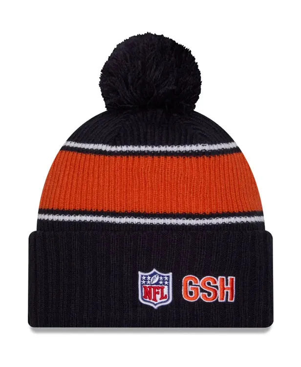 Chicago Bears NFL 2024 New Era Sideline Cuffed Knit Pom Beanie