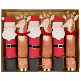 Christmas Character Large Crackers, Set of 6
