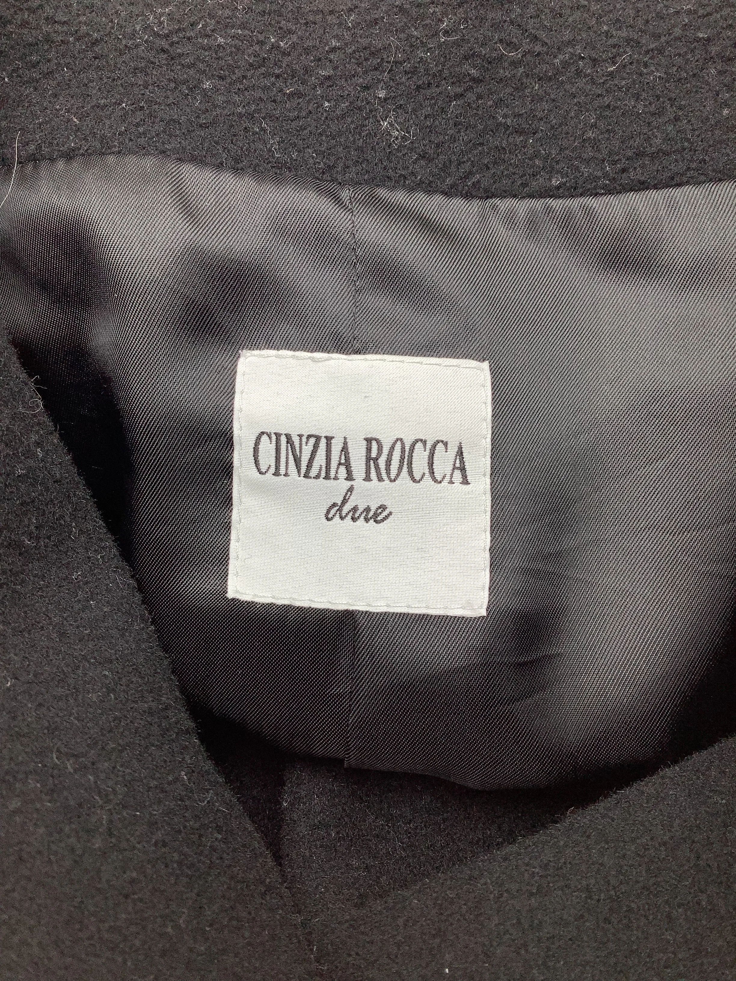 Cinzia Rocca Midi Button Up Wool Coat Black Size: S/2