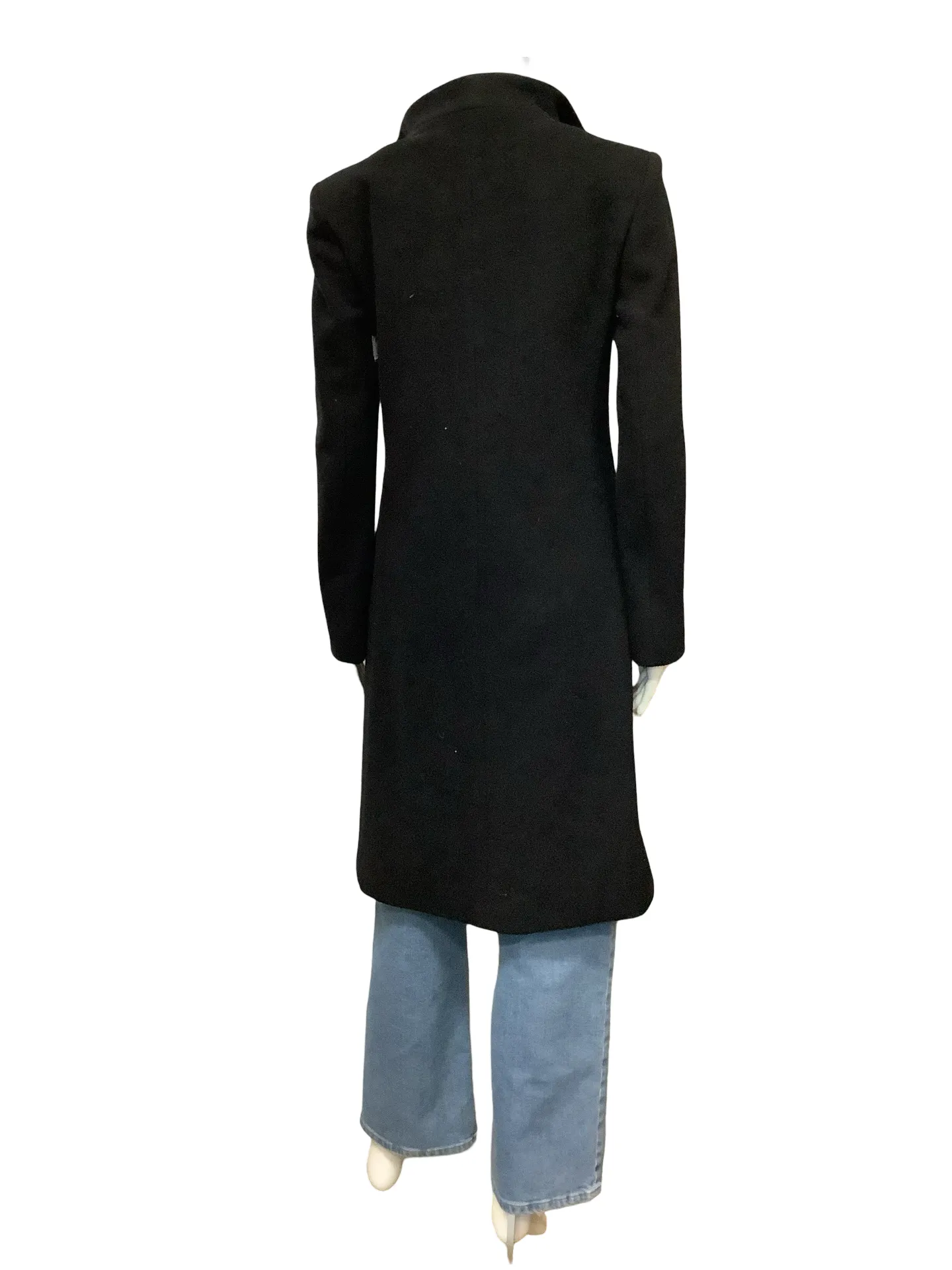 Cinzia Rocca Midi Button Up Wool Coat Black Size: S/2