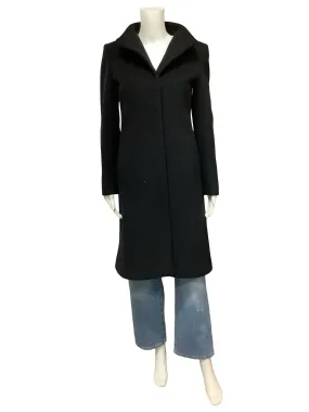 Cinzia Rocca Midi Button Up Wool Coat Black Size: S/2