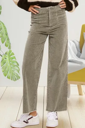 Corduroy Candice Pants for Women High Waist Wide Leg Pants with Pockets