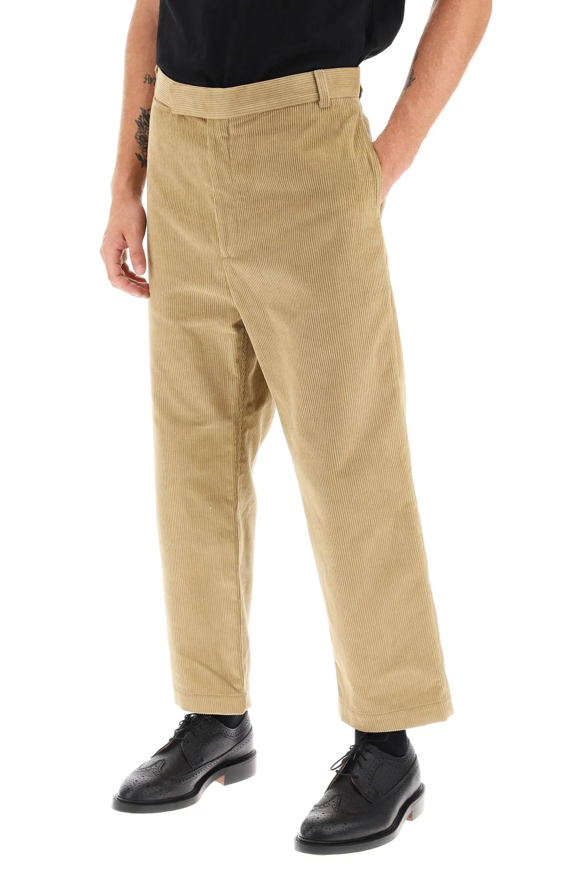 cropped pants in corduroy