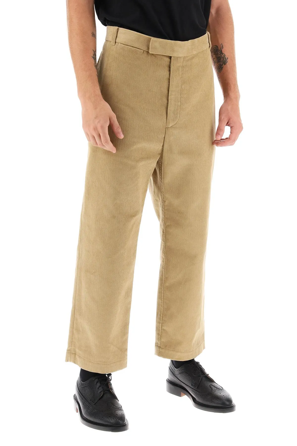 cropped pants in corduroy