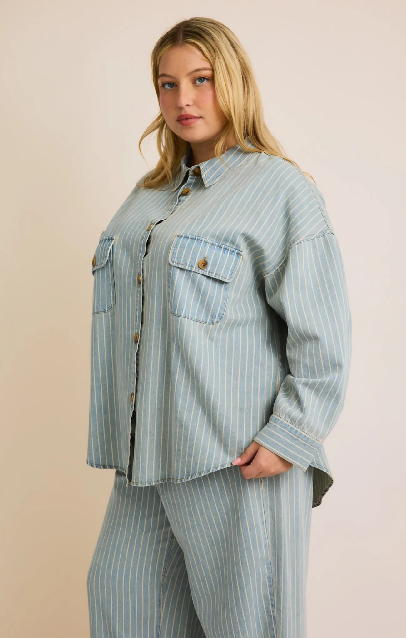 Curvy Kenna Denim Shacket