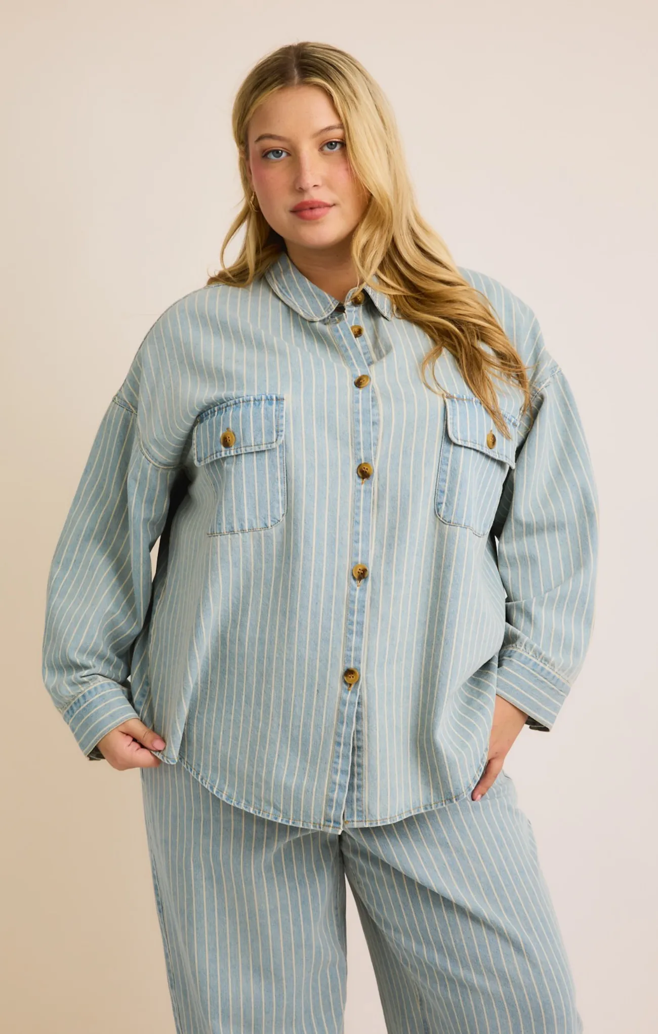 Curvy Kenna Denim Shacket