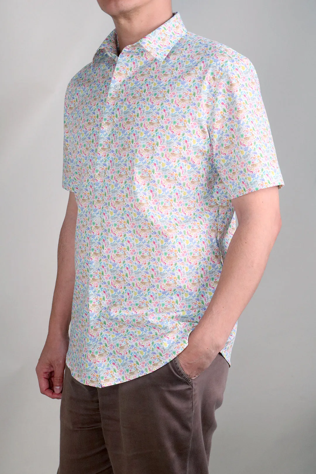 Dancing in Flowerbed Short Sleeves Shirt
