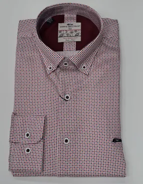 Dario Beltran Aitxuri Diamond Print Regular Fit Shirt 77 - Red