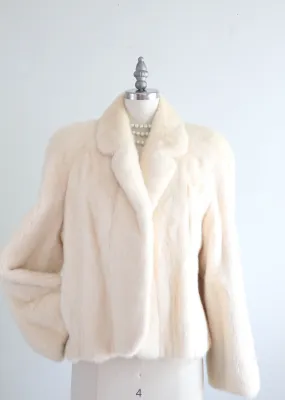 Deluxe 1970's Ivory Mink Jacket From I.Magnin / Medium