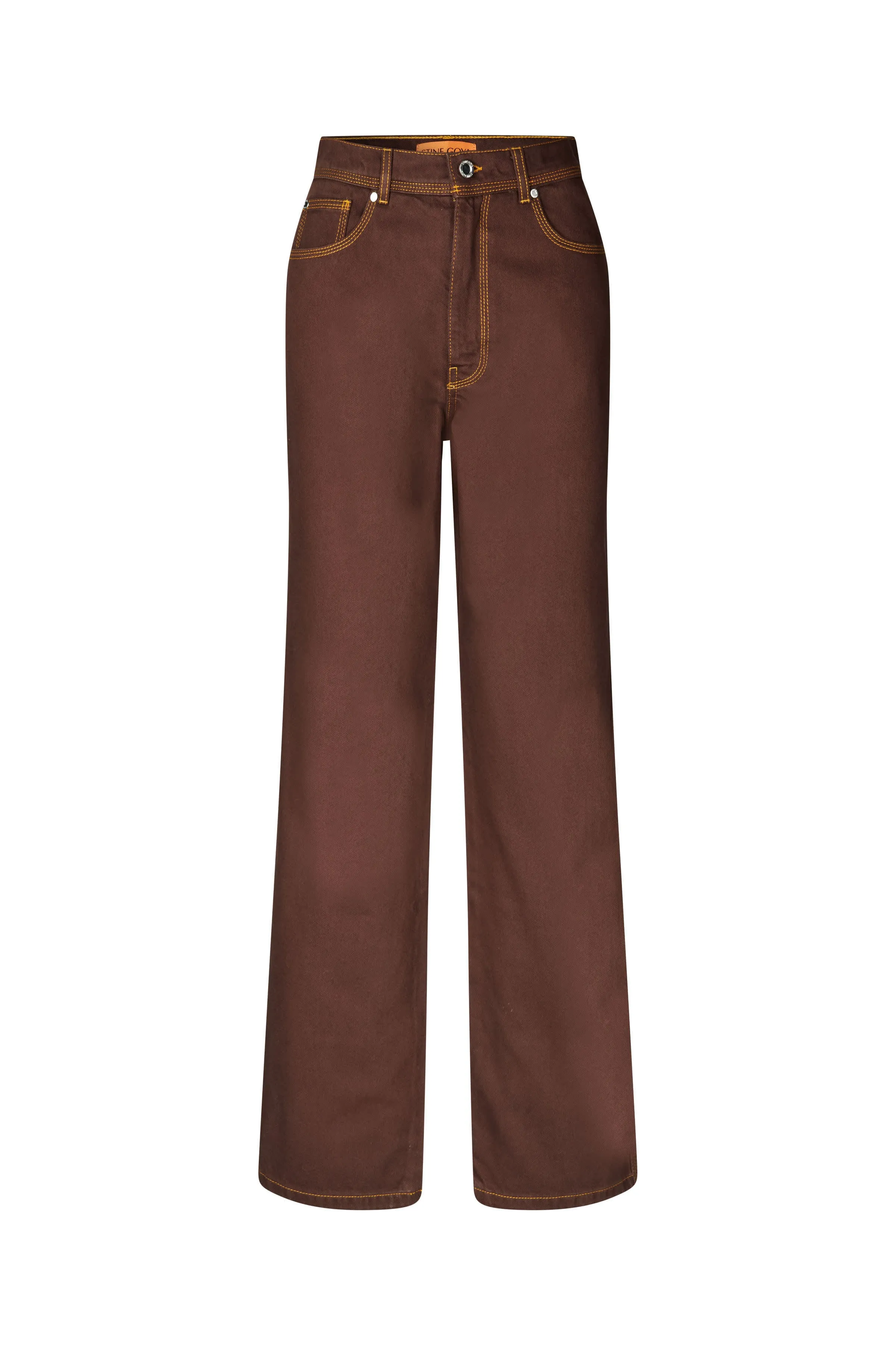 Denim, High Waist Straight Cut Pants