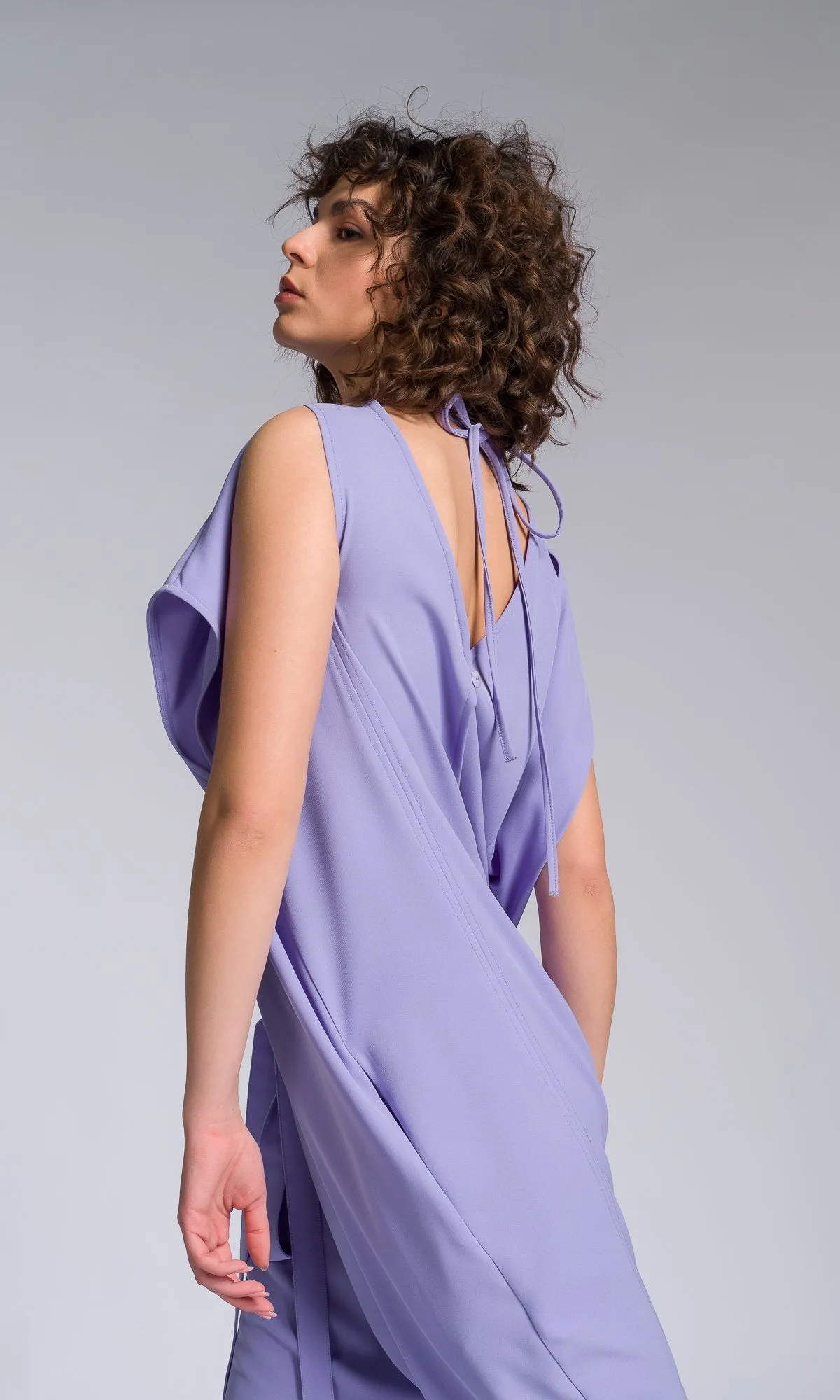 Drop Crotch Jumpsuit with Adjustable Belt