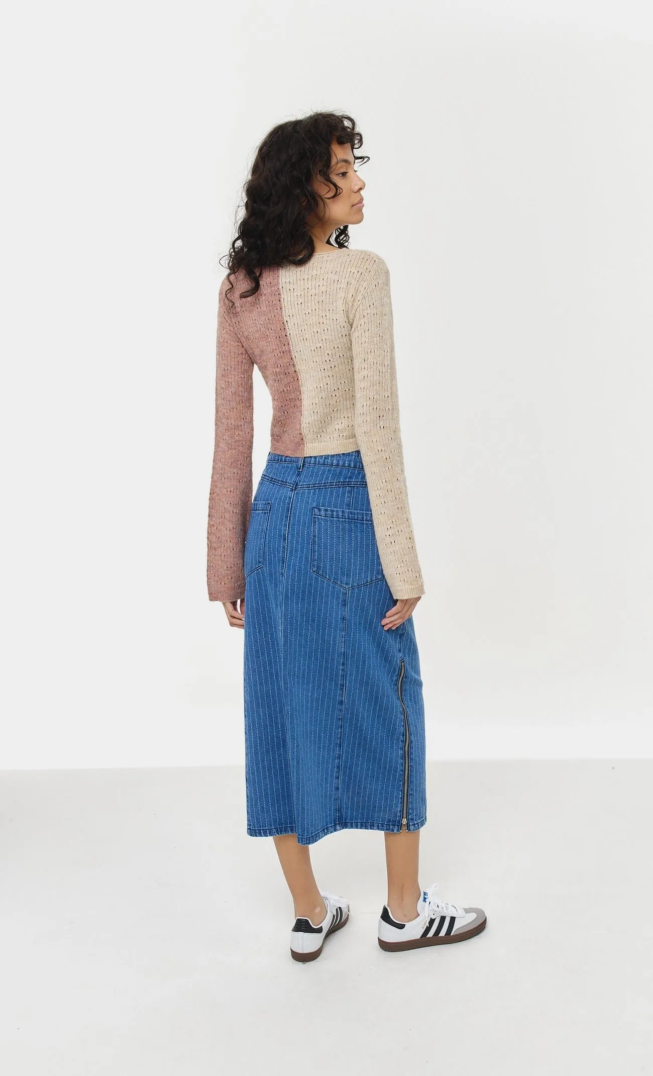Ecru Pointelle Knit Sweater