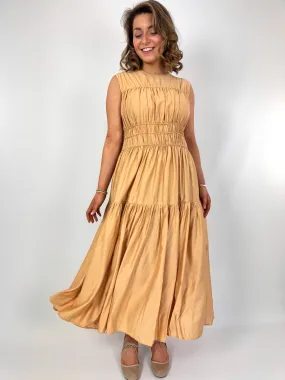Emin & Paul Gathered Dress Beige