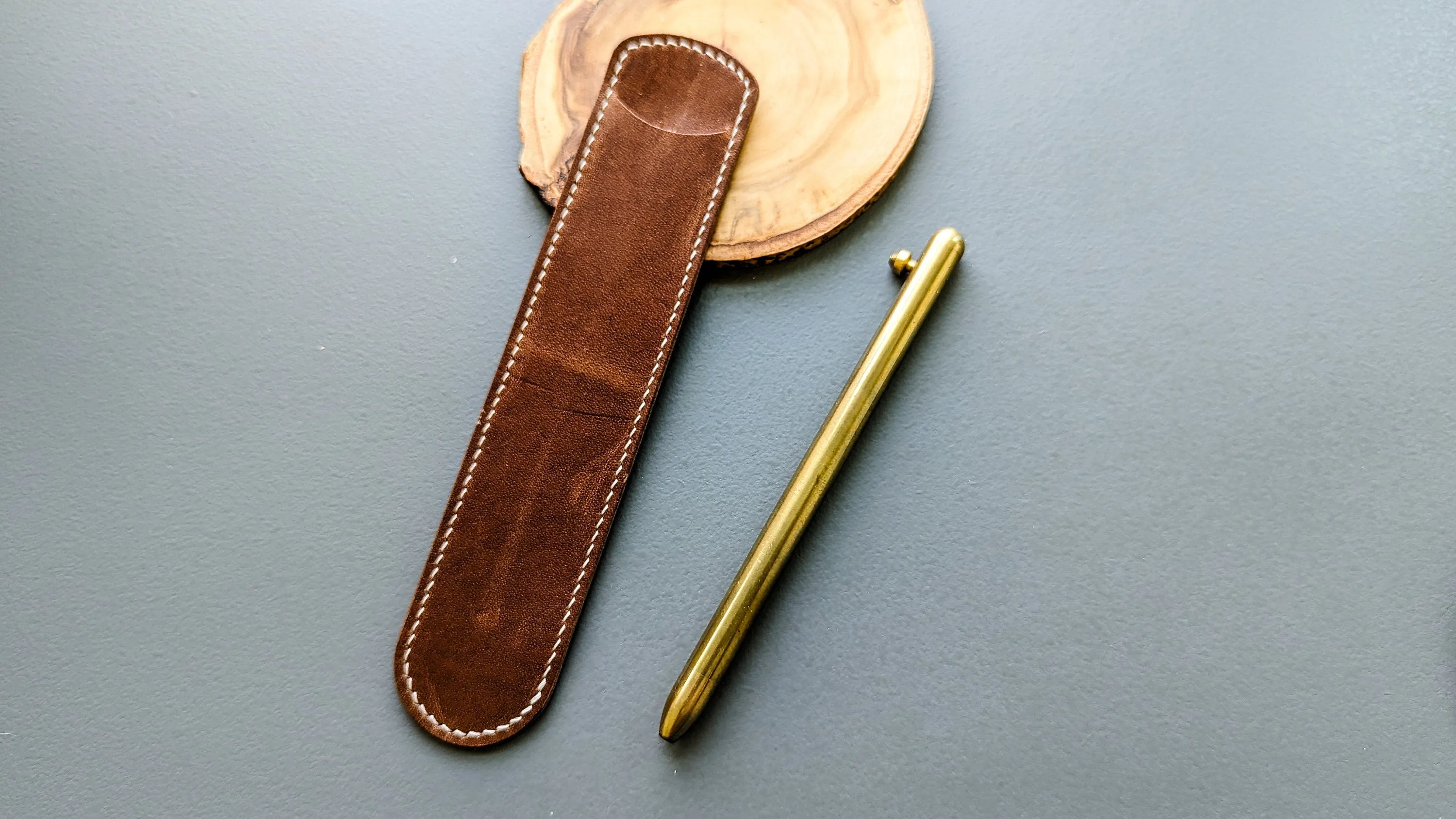 English Tan Leather Pen Slip