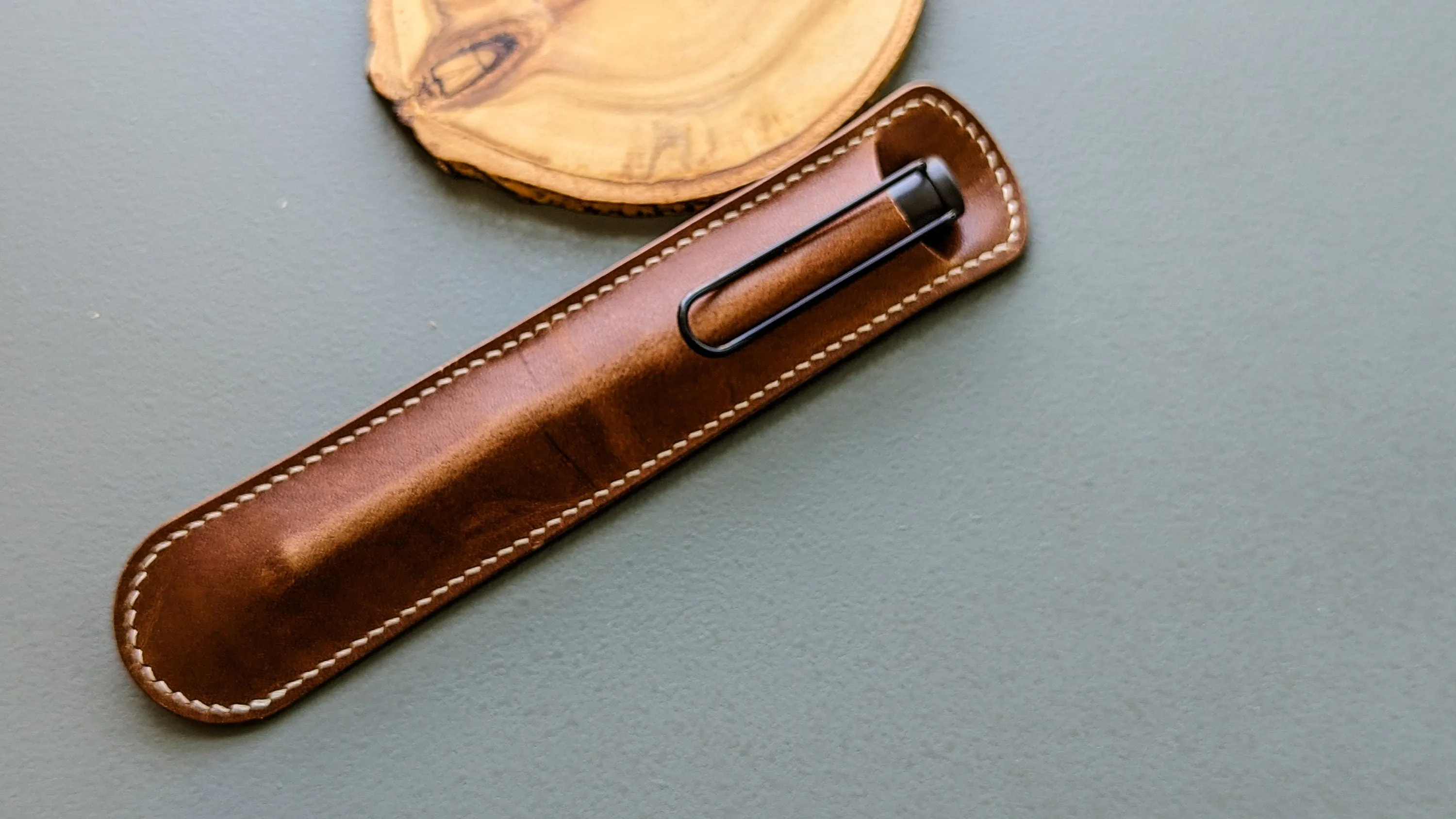 English Tan Leather Pen Slip