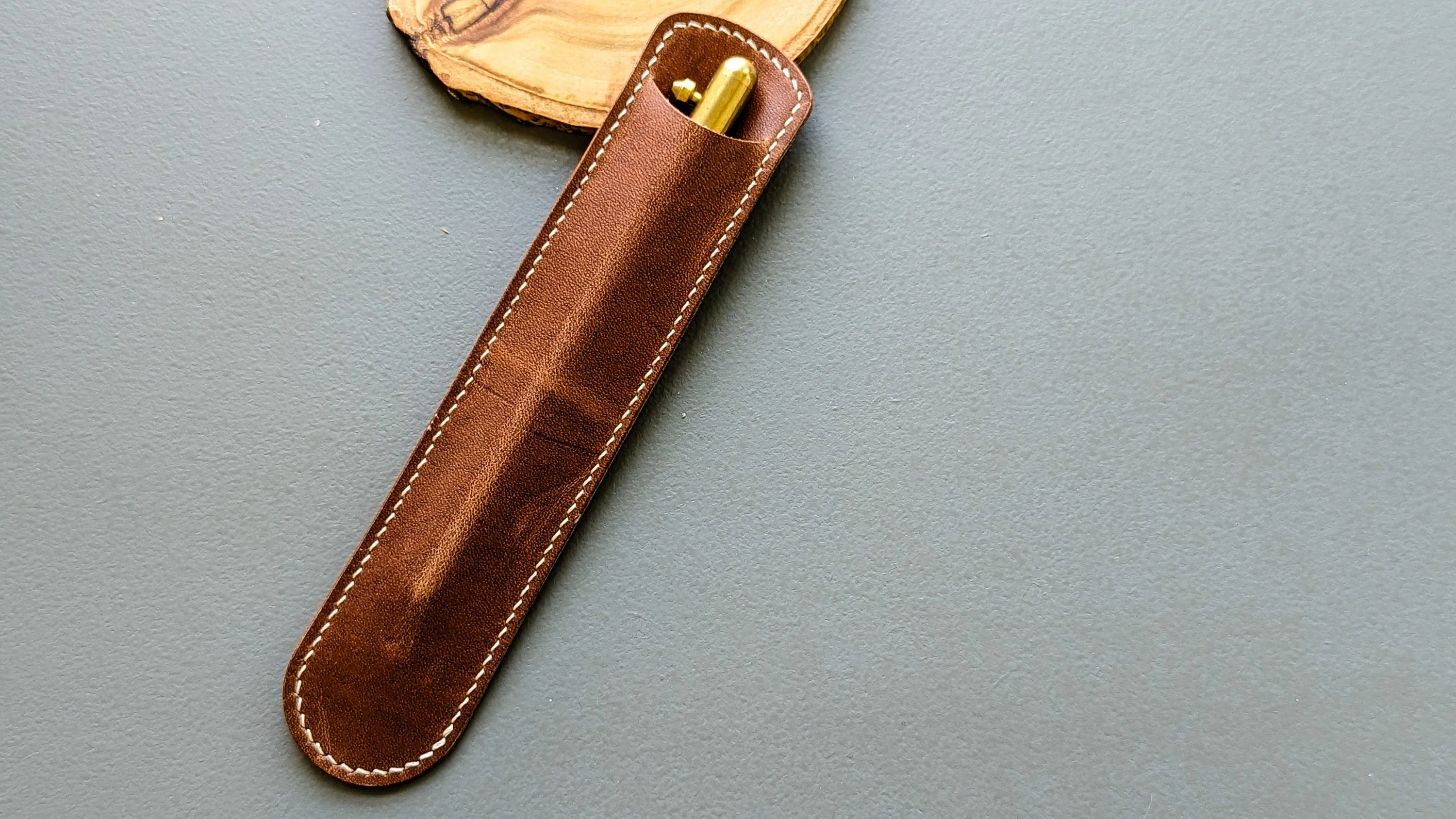 English Tan Leather Pen Slip
