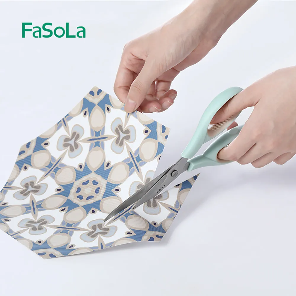 FaSoLa Hexagonal Anti-Slip Stickers with Vintage Pattern - 10 Pieces