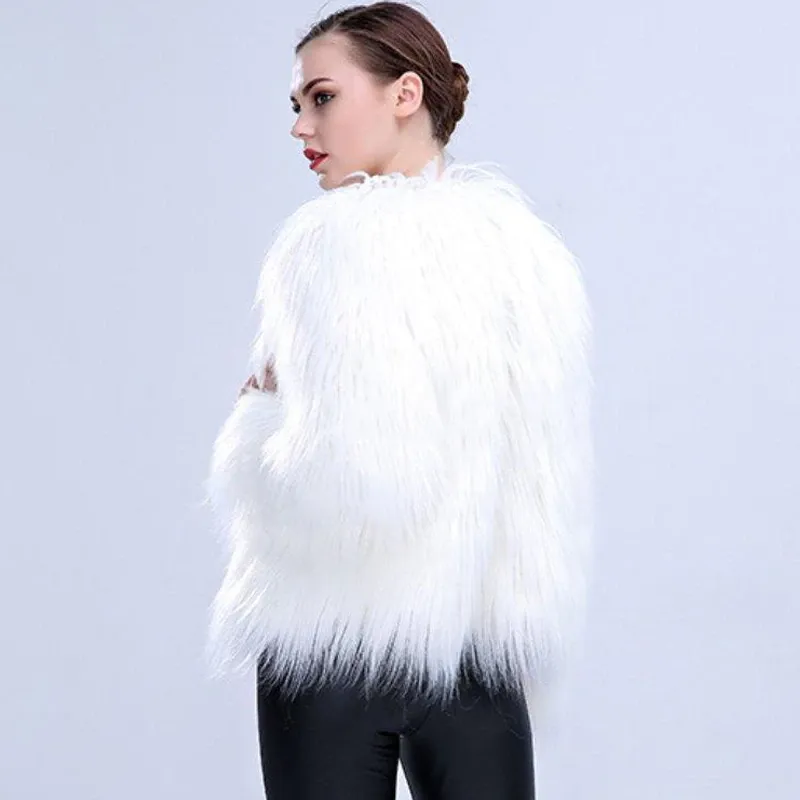 Faux Fur Coat  With LED