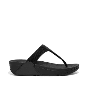 FitFlop Women's Lulu Glitter Flip Flops- Black Glitter