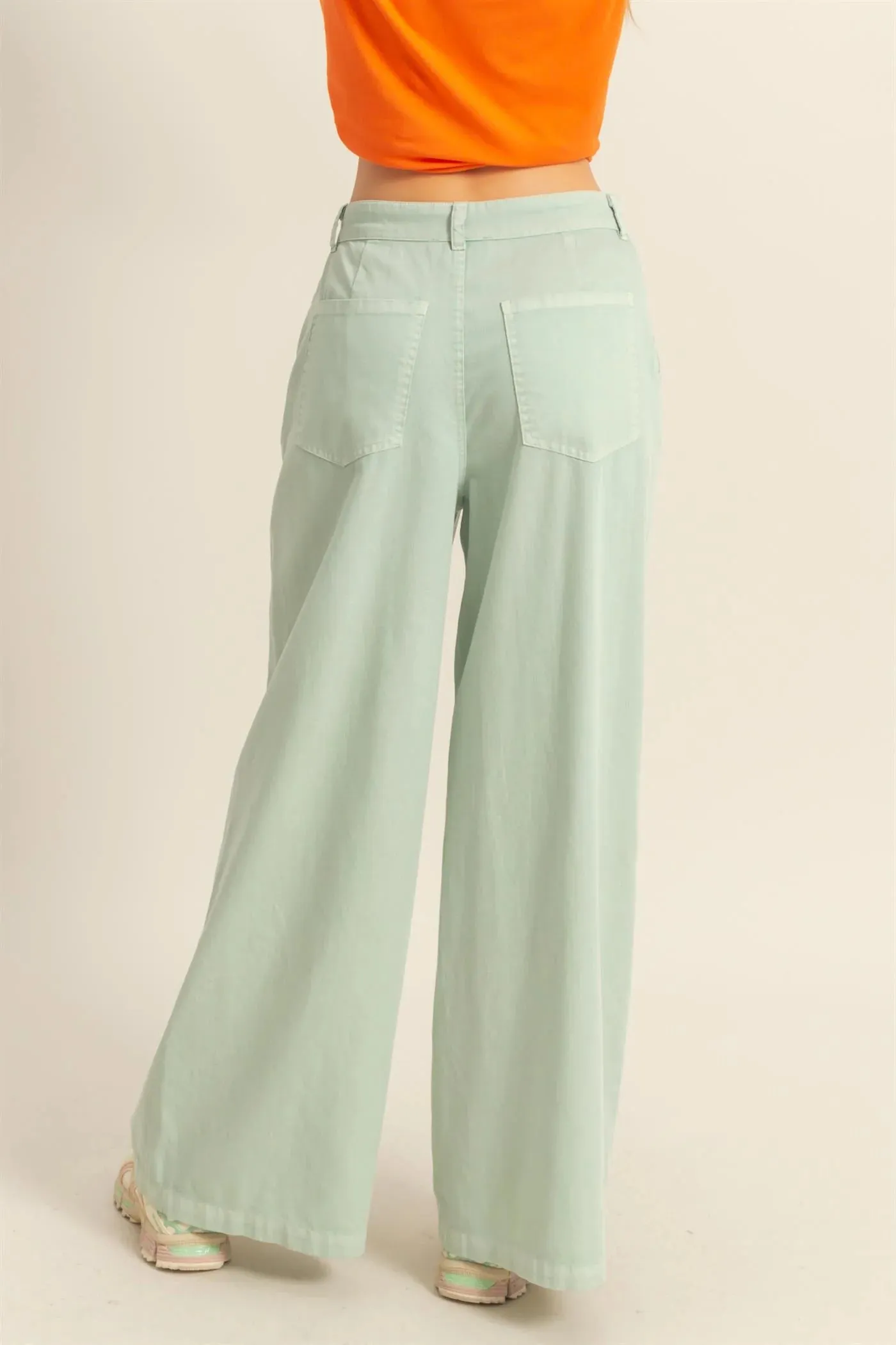 Frankie High Waist Basic Wide Leg Pants