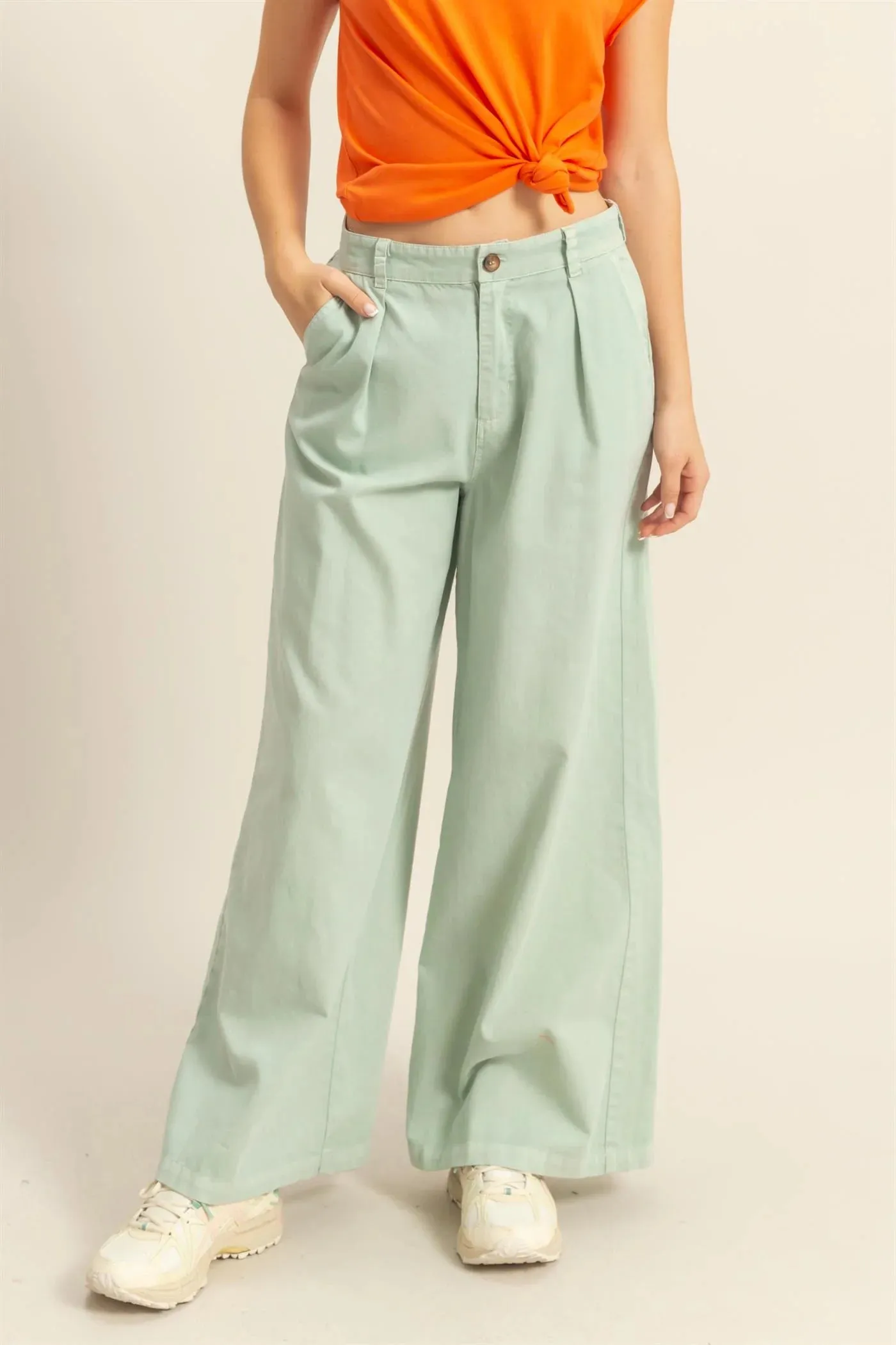 Frankie High Waist Basic Wide Leg Pants