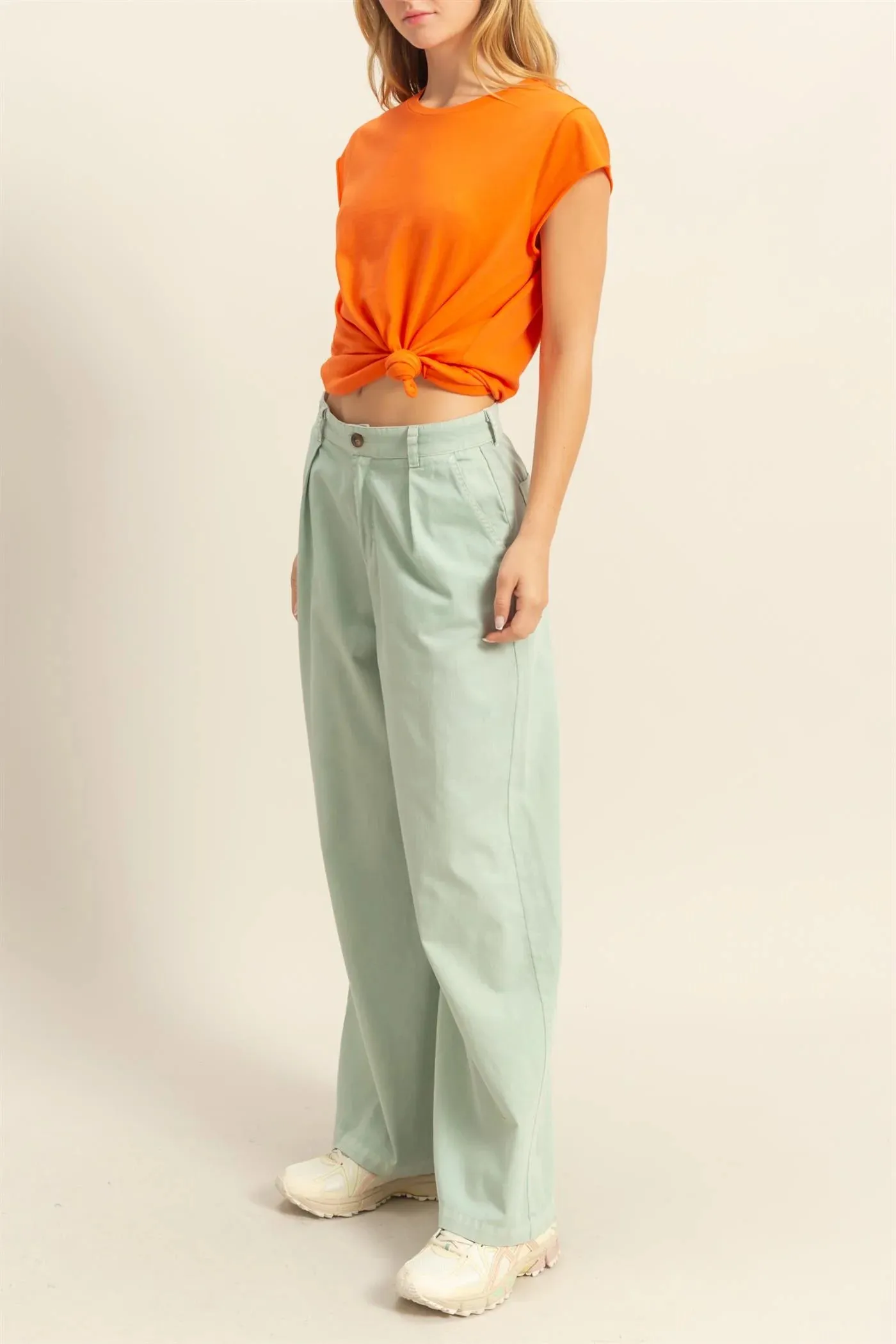 Frankie High Waist Basic Wide Leg Pants