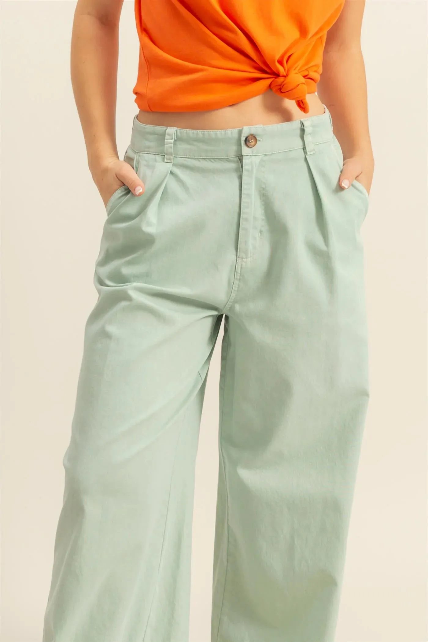 Frankie High Waist Basic Wide Leg Pants