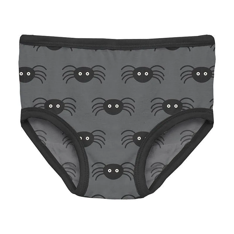 Girl's Print Bamboo Underwear - Stone Spiders