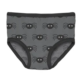 Girl's Print Bamboo Underwear - Stone Spiders