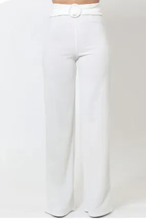 Hailey Circle Buckle Belt High Waist Pants