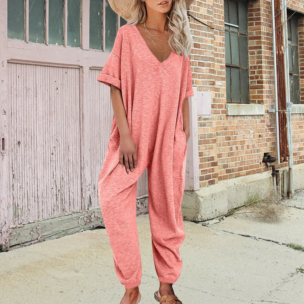 Hanna Baggy Style Jumpsuit | Moderner, alltäglicher Casual-Jumpsuit mit kurzen Ärmeln