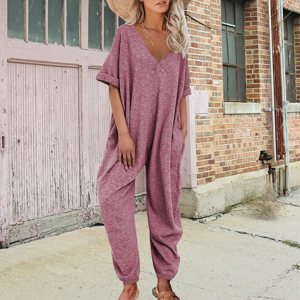 Hanna Baggy Style Jumpsuit | Moderner, alltäglicher Casual-Jumpsuit mit kurzen Ärmeln