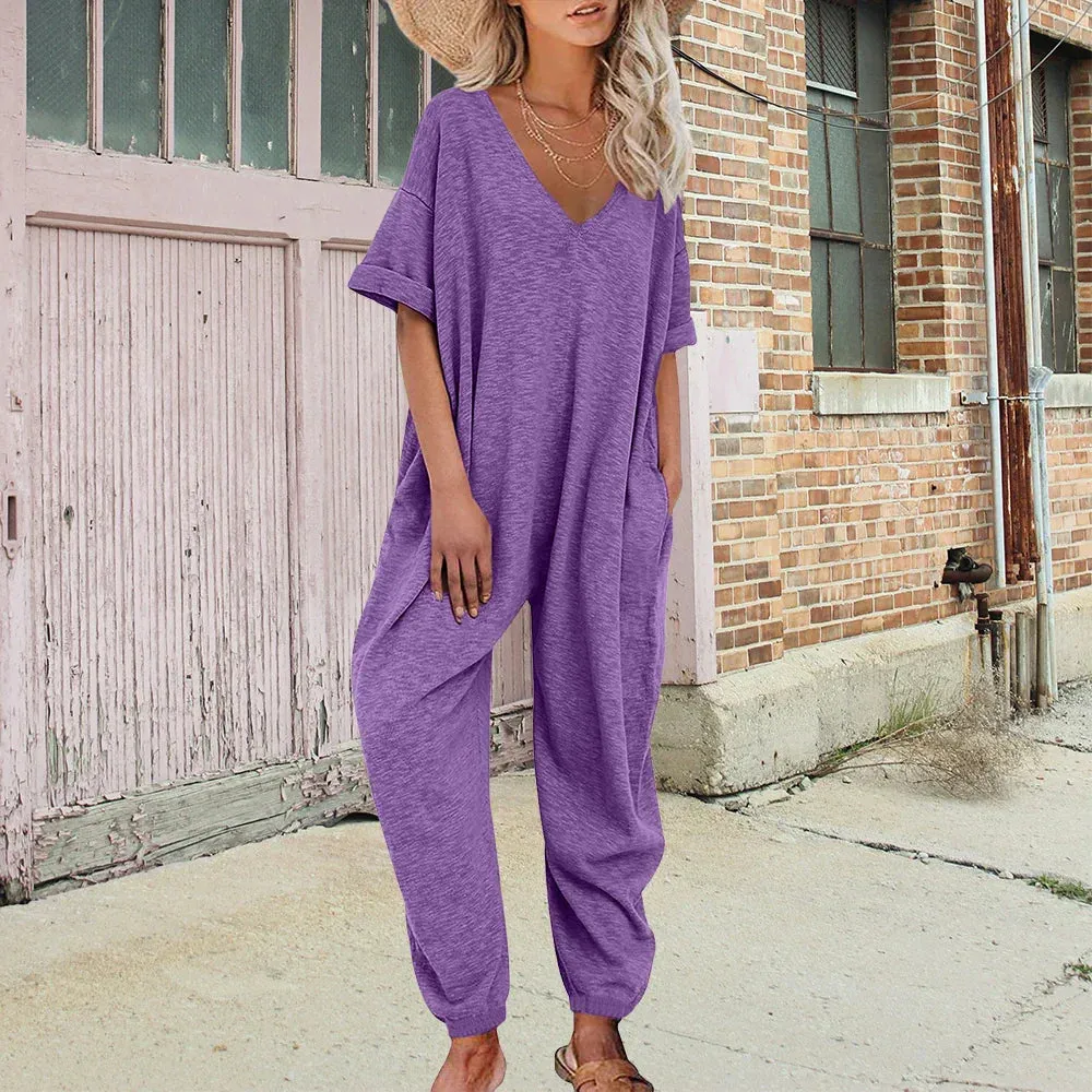 Hanna Baggy Style Jumpsuit | Moderner, alltäglicher Casual-Jumpsuit mit kurzen Ärmeln