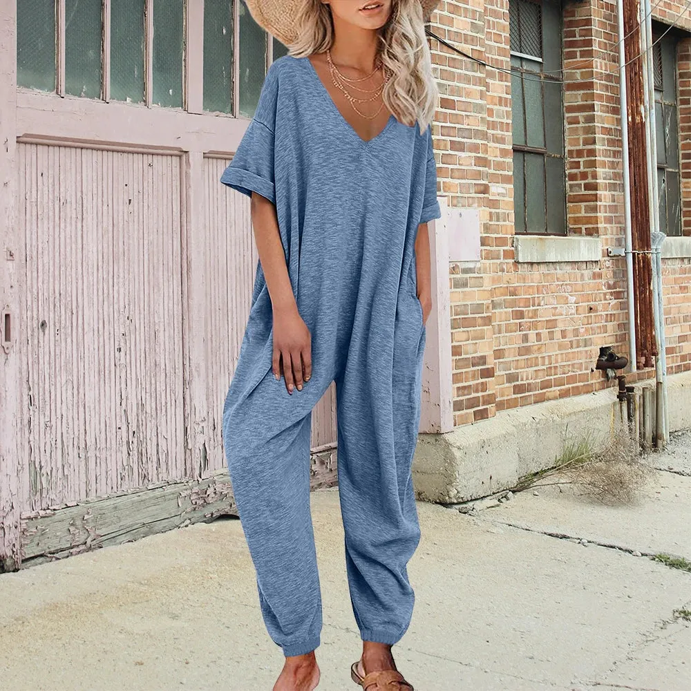 Hanna Baggy Style Jumpsuit | Moderner, alltäglicher Casual-Jumpsuit mit kurzen Ärmeln