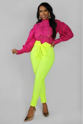 Henley High Waist Skinny Pants