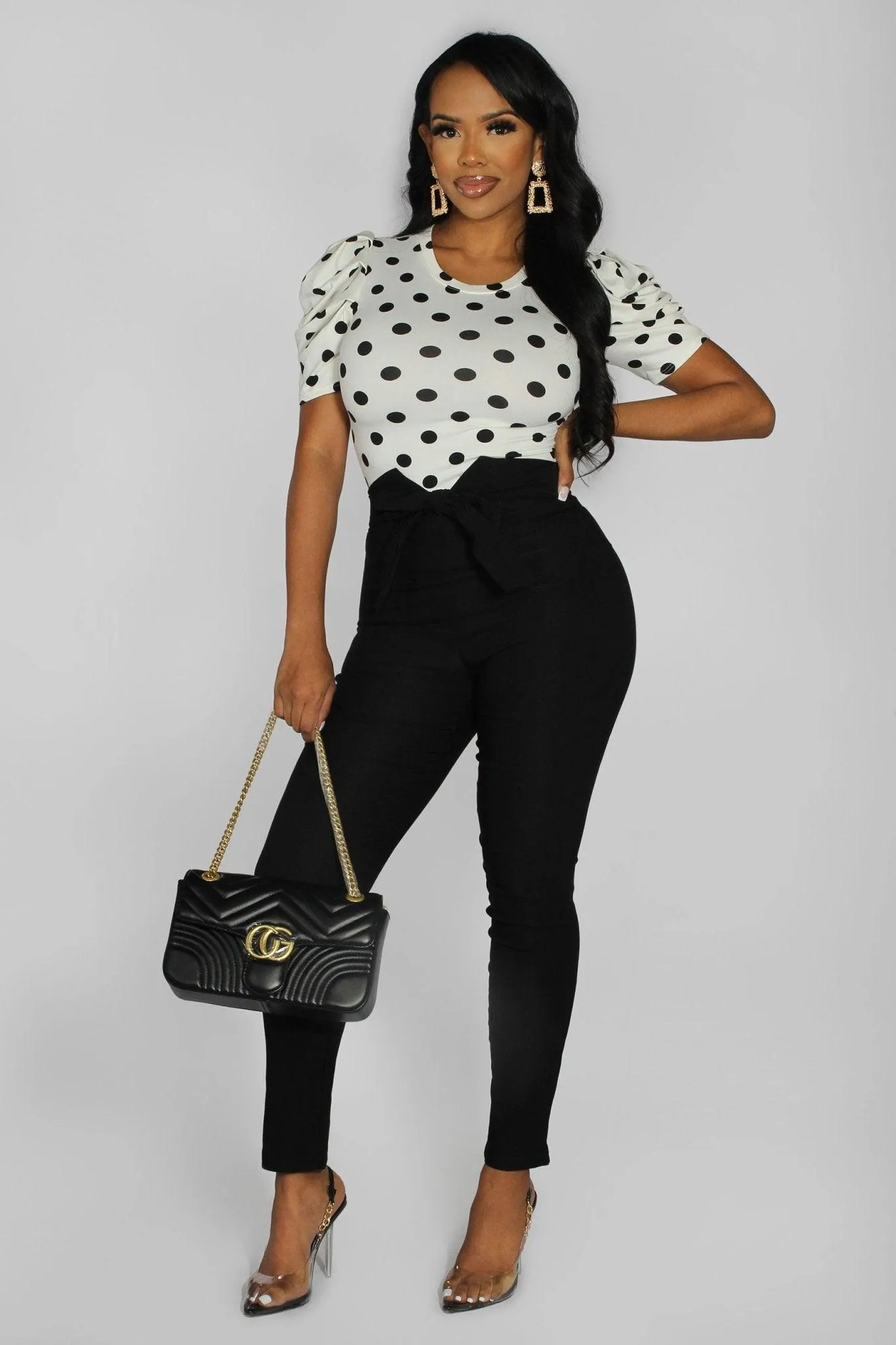 Henley High Waist Skinny Pants
