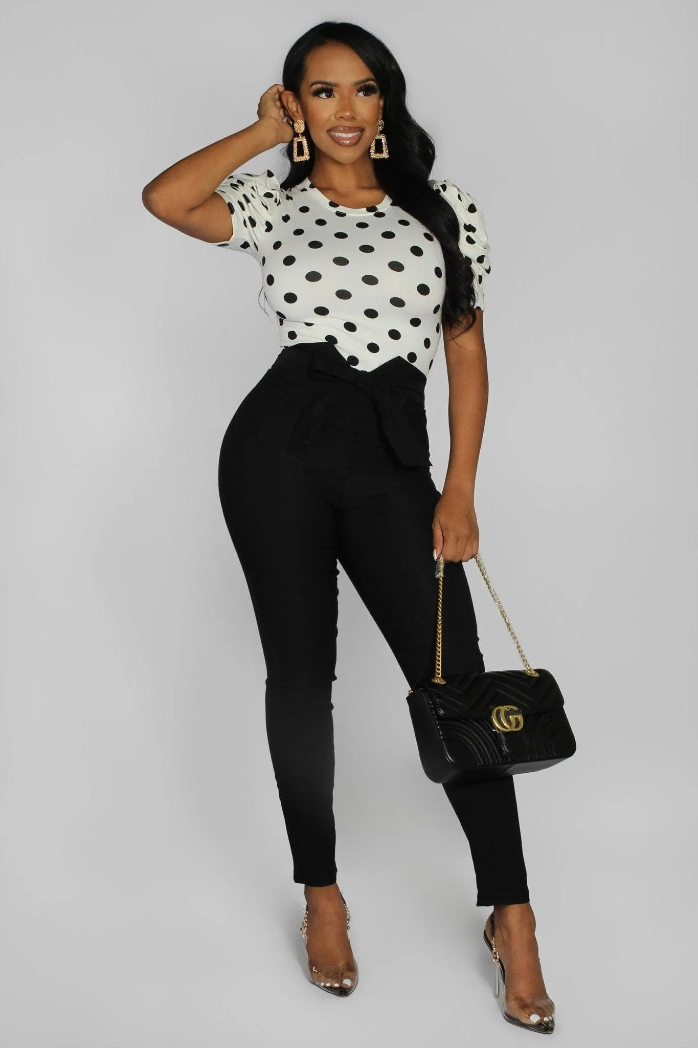 Henley High Waist Skinny Pants