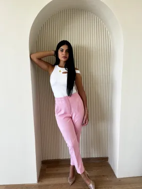 HIGH WAIST PANTS PINK