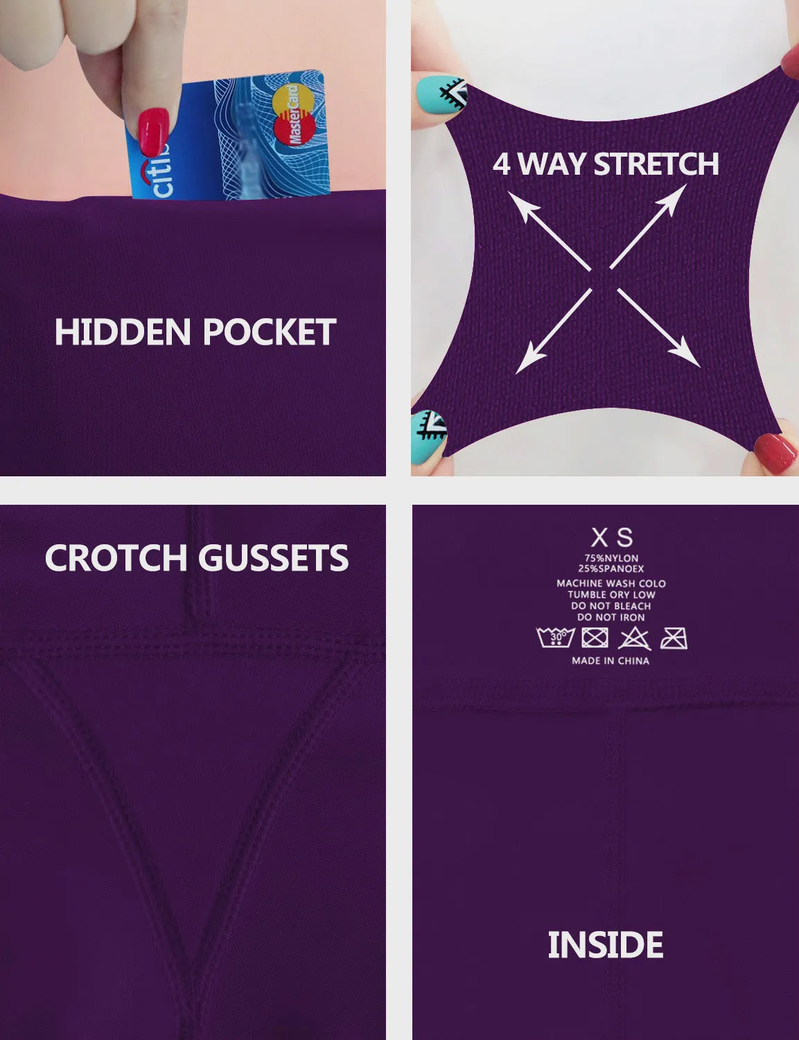 High Waist Side Pockets Pilates Pants pansypurple_Pilates