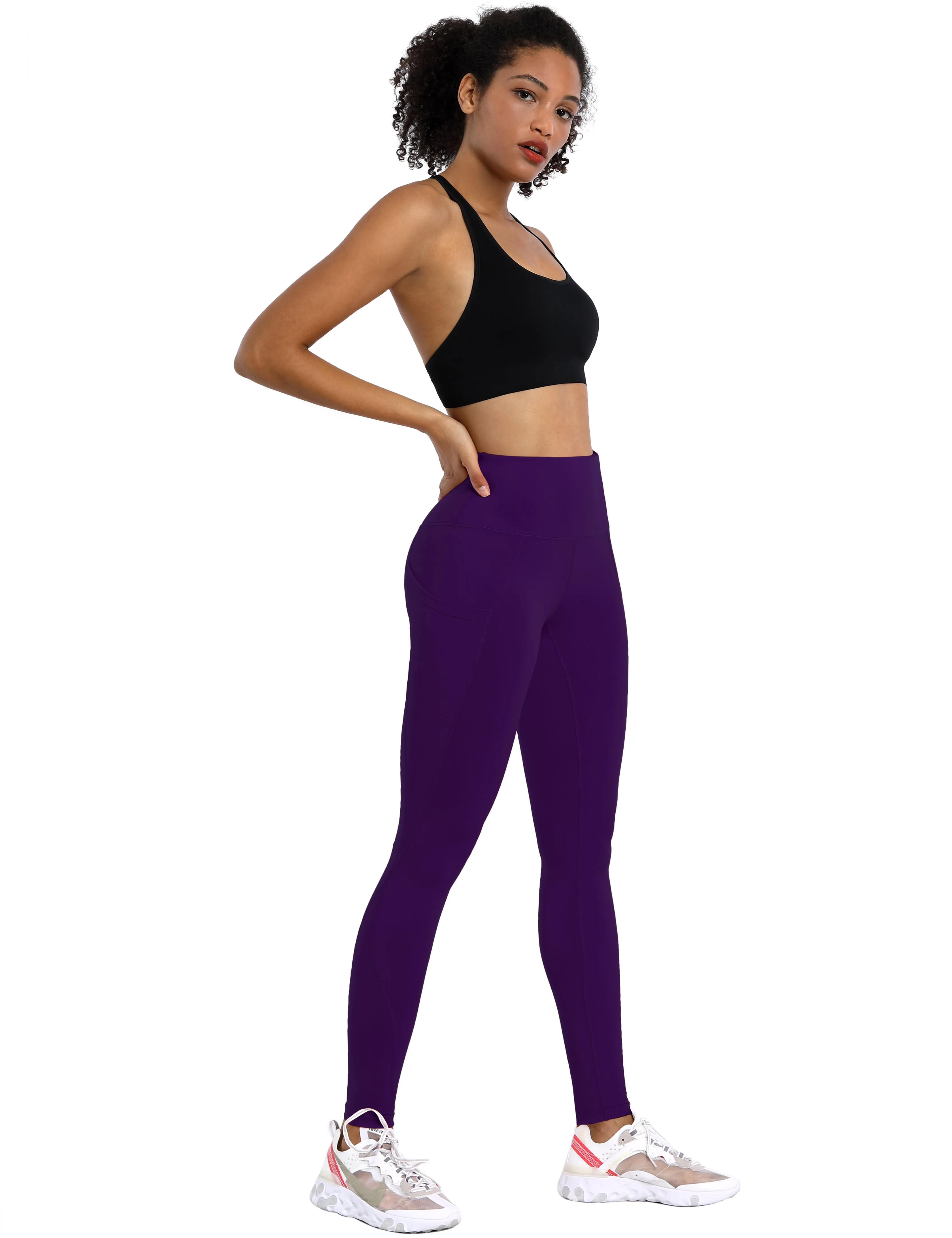 High Waist Side Pockets Pilates Pants pansypurple_Pilates