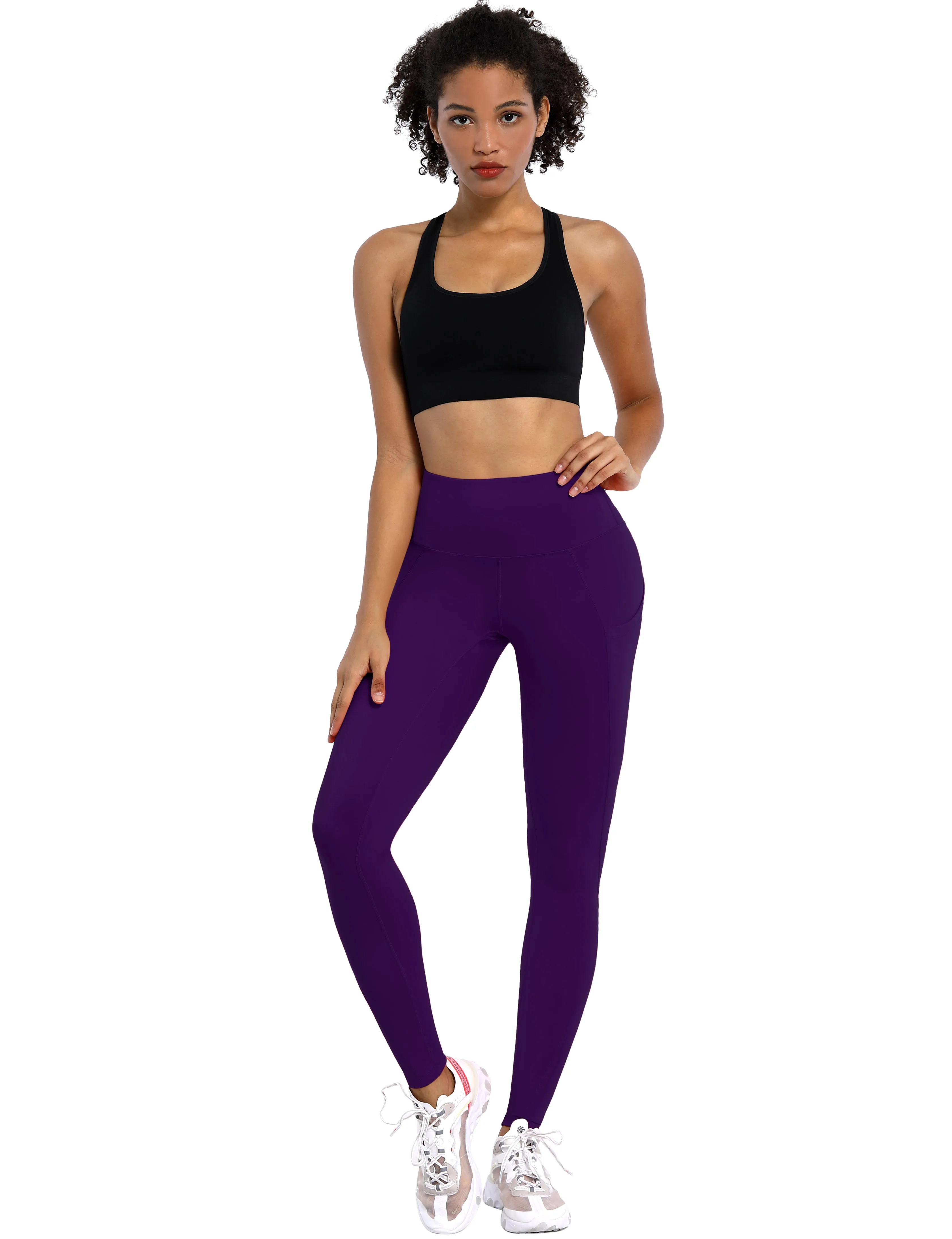 High Waist Side Pockets Pilates Pants pansypurple_Pilates