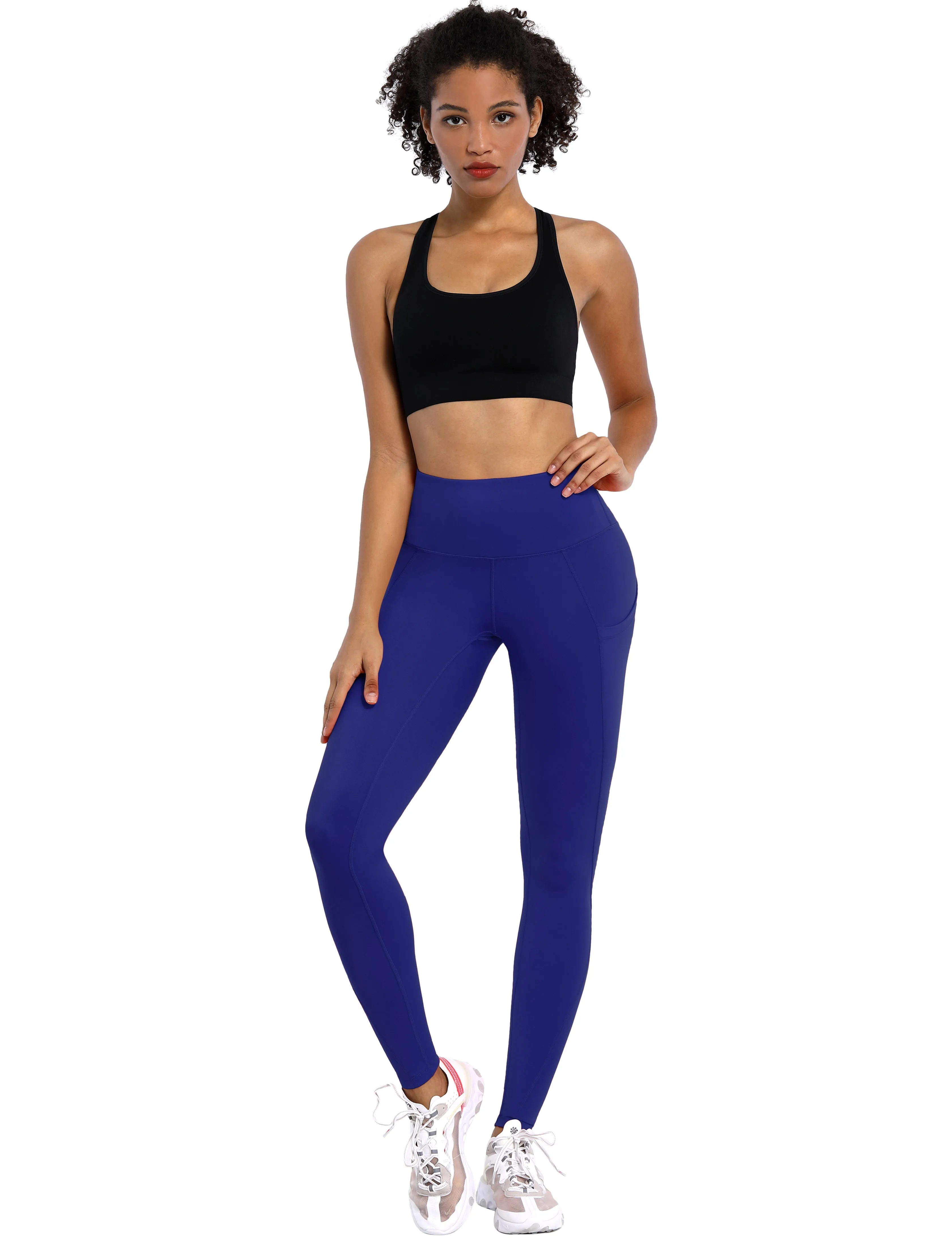 High Waist Side Pockets Yoga Pants navy_yoga