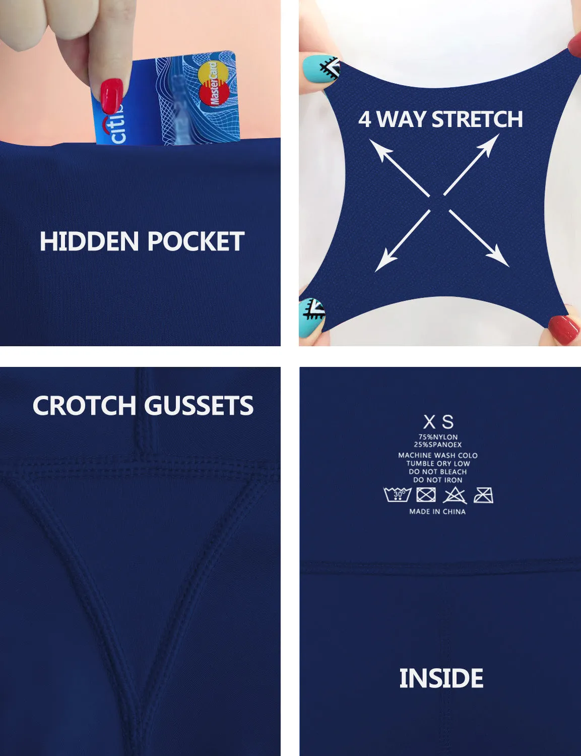 High Waist Side Pockets Yoga Pants navy_yoga