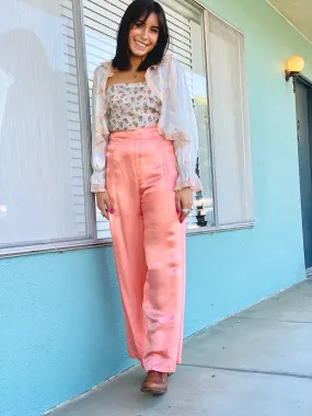 High Waist Silk Satin Pants