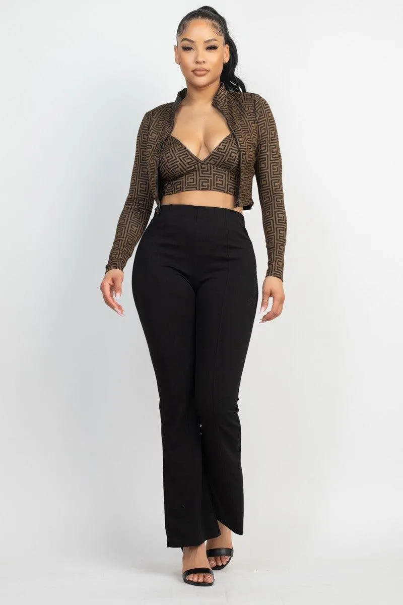 high waisted fit & flare pant