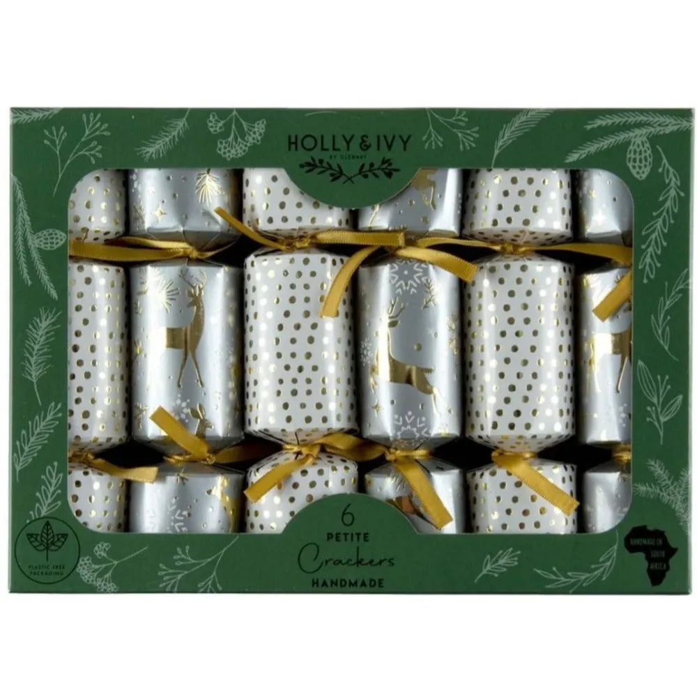 Holly & Ivy Foil Reindeer Small Christmas Crackers