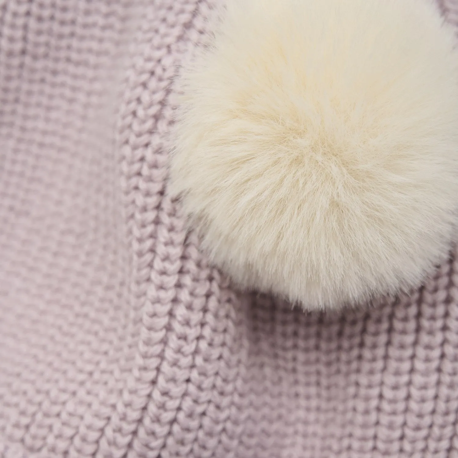 Huttelihut Cloud Gray Hat Knit w. Pompoms