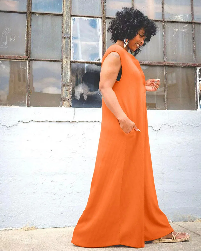 It's A Wrap Wideleg Rust Jumpsuit